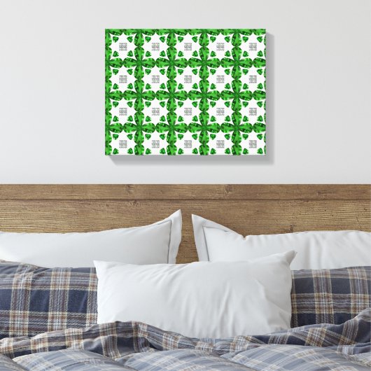Diamond & Emerald Gemstone Art, Green Canvas Afdruk (Insitu (Slaapkamer))