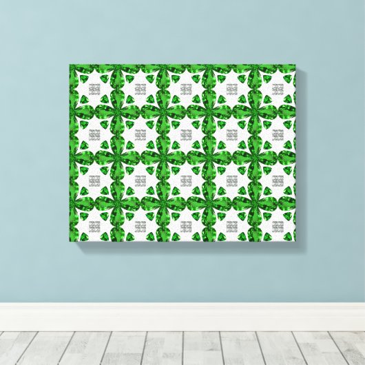 Diamond & Emerald Gemstone Art, Green Canvas Afdruk (Insitu (Houten vloer))
