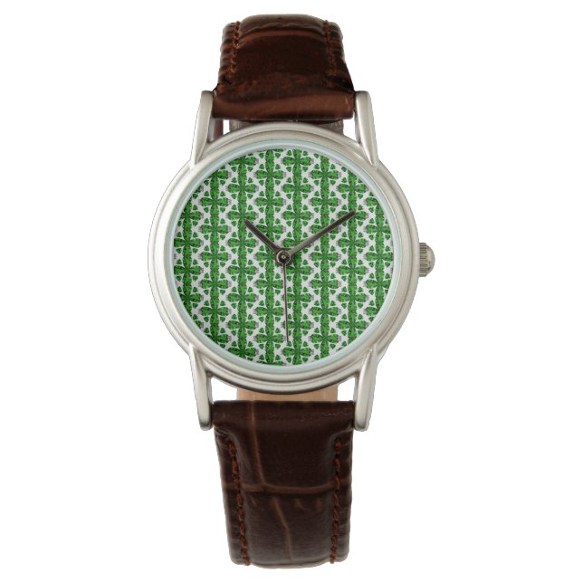 Diamond & Emerald Gemstone Art, Green Horloge (Voorkant)