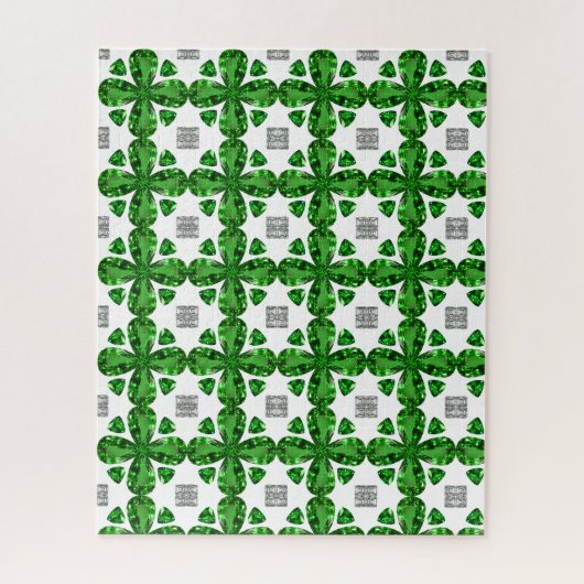 Diamond & Emerald Gemstone Art, Green Legpuzzel (Verticaal)