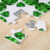 Diamond & Emerald Gemstone Art, Green Legpuzzel (Zijkant)