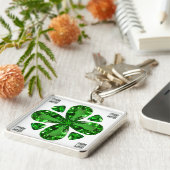 Diamond & Emerald Gemstone Art, groene Sleutelhang Sleutelhanger (Zijkant)