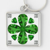 Diamond & Emerald Gemstone Art, groene Sleutelhang Sleutelhanger (Voorkant)