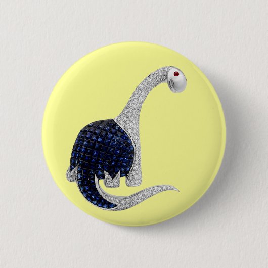 Diamond en Emerald Dinosaur Ronde Button 5,7 Cm (Voorkant)