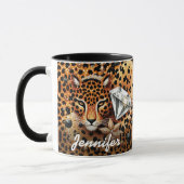Diamond en Leopard, met naam Mok (Links)