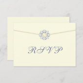 Diamond en Parel Broche op Enveloppe RSVP (Voorkant / Achterkant)