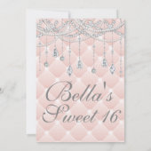 Diamond en Parels Verjaardagsfeestuitnodigingen Kaart (Achterkant)