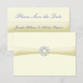 Diamond en Pearl Broach op lint Kaart (Voorkant / Achterkant)