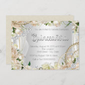 Diamond en Pearl Roos Quinceanera Kaart (Voorkant / Achterkant)