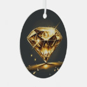 Diamond-Encrusted Love Symbool Metalen Ornament (Voorkant Rechts)