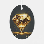 Diamond-Encrusted Love Symbool Metalen Ornament (Voorkant links)