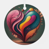 Diamond-Encrusted Love Symbool Metalen Ornament (Achterkant)