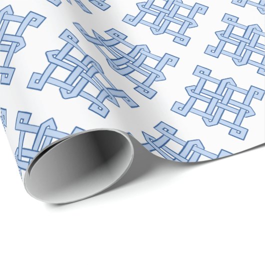 Diamond Endless Knot Hue in Blue Cadeaupapier (Rol Hoek)