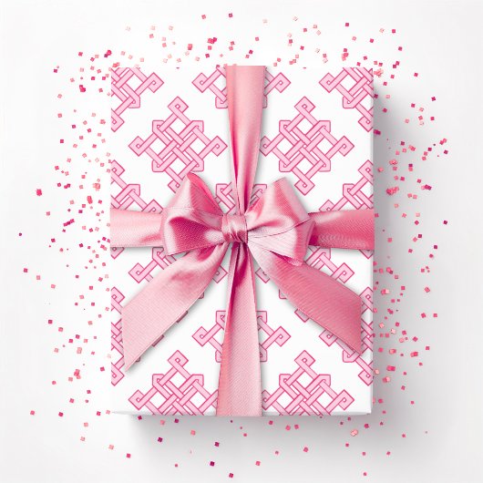 Diamond Endless Knot Hue in Pink Cadeaupapier