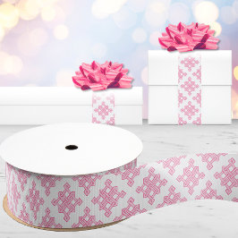Diamond Endless Knot Hue in Pink Grosgrain Lint