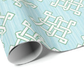 Diamond Endless Knot in Green and Aqua Cadeaupapier (Rol Hoek)