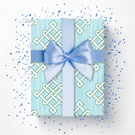 Diamond Endless Knot in Green and Aqua Cadeaupapier