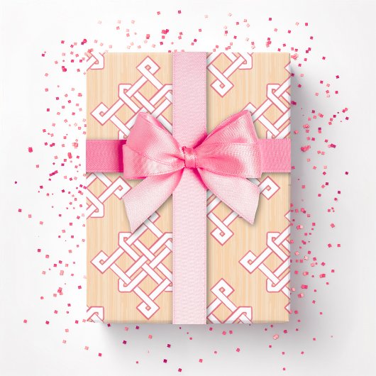 Diamond Endless Knot in Pink and Orange Cadeaupapier