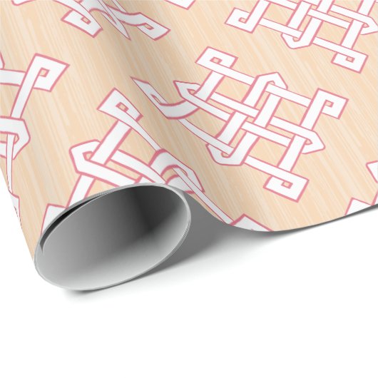 Diamond Endless Knot in Pink and Orange Cadeaupapier (Rol Hoek)