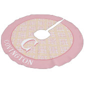 Diamond Endless Knot in Pink + Orange Personalized Imitatie Linnen Kerstboom Kleed (Gekanteld)