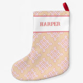 Diamond Endless Knot in Pink + Orange Personalized Kleine Kerstsok (Achterkant)