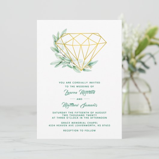 Diamond Eucalyptus Weddenschap Kaart (Staand voorkant)