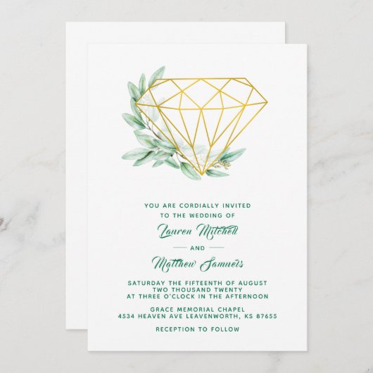 Diamond Eucalyptus Weddenschap Kaart (Voorkant / Achterkant)