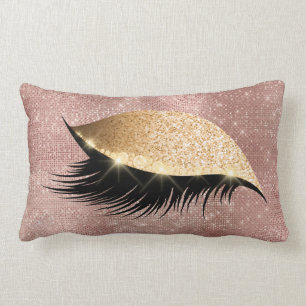 Diamond Eye make up Gold Glitter Pink Powder Roos Kussen