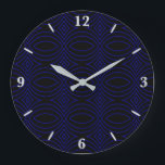 Diamond Eyes Modern Pop Art Abstract Grote Klok<br><div class="desc">Ronde wandklok, muurkunstdecor en interieur inrichting decor accessoire met Diamond Eyes Modern Pop Art Abstracte illustratie op maat bedrukt met originele artwork ontwerp afbeeldingen door The Fabric Seal print on demand shop op Zazzle #ZazzleMade https://www.zazzle.com/store/thefabricseal Afbeeldingstekening beschikt over een geweldige uitziende futuristische minimalisme modernisme expressieve artwork. Moderne maar klassieke retro...</div>