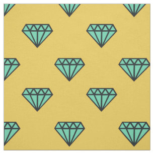 Diamond Fabric: blauw en geel Stof