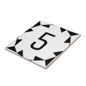 Diamond Facets Black and White Tegeltje (Zijkant)