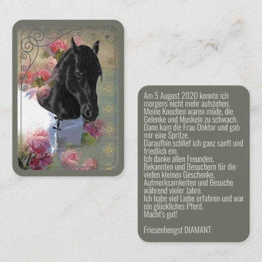 DIAMOND Farewell ~ Visitekaartje (Voorkant / Achterkant)