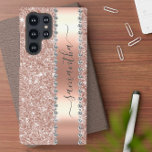 Diamond Faux Bling Glitter Calligrafie Roos Goud Samsung Galaxy Hoesje<br><div class="desc">Elke glitter of diamanten in ontwerp zijn foto's en gesimuleerd. Dit ontwerp kan worden gepersonaliseerd in het gebied dat wordt geleverd door de foto en/of tekst te wijzigen. Of het kan worden aangepast door te klikken op Deze Sjabloon personaliseren en vervolgens te kiezen voor de klik om verdere opties aan...</div>