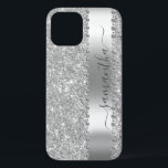 Diamond Faux Glitter Kalligrafie Naam Zilver Case-Mate iPhone Case<br><div class="desc">Elke glitter of diamanten in ontwerp zijn foto's en gesimuleerd. Dit ontwerp kan worden gepersonaliseerd in het gebied dat wordt geleverd door de foto en/of tekst te wijzigen. Of het kan worden aangepast door te klikken op Deze Sjabloon personaliseren en vervolgens te kiezen voor de klik om verdere opties aan...</div>