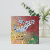 DIAMOND FEATHERS , bruin geel groen gouden glinste Kaart (Staand voorkant)