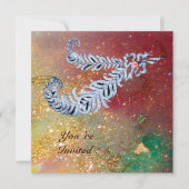 DIAMOND FEATHERS , bruin geel groen gouden glitter Kaart (Voorkant)