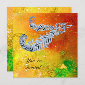 DIAMOND FEATHERS, bruine, groene goudsparken Kaart (Voorkant / Achterkant)