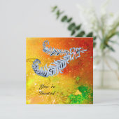 DIAMOND FEATHERS, bruine, groene goudsparken Kaart (Staand voorkant)