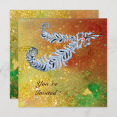 DIAMOND FEATHERS, bruine, groene goudsparken Kaart (Voorkant / Achterkant)