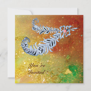 DIAMOND FEATHERS, bruine, groene goudsparken Kaart