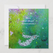 DIAMOND FEATHERS, groene paarse goudsparken Kaart (Achterkant)