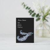 DIAMOND FEATHERS MONOGRAAM ,roze Visitekaartje (Staand voorkant)