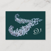 DIAMOND FEATHERS MONOGRAM, blauw groen Visitekaartje (Achterkant)