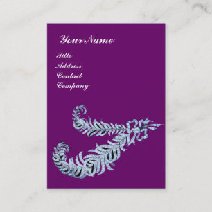 DIAMOND FEATHERS MONOGRAM, paars, zwart, wit Visitekaartje