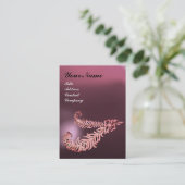 DIAMOND FEATHERS MONOGRAM Pink Violet Paars Visitekaartje (Staand voorkant)