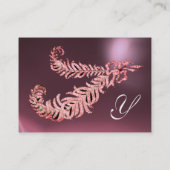 DIAMOND FEATHERS MONOGRAM Pink Violet Paars Visitekaartje (Achterkant)