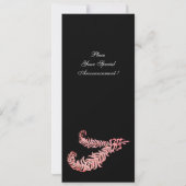 DIAMOND FEATHERS MONOGRAM, roodbruin, roze Kaart (Achterkant)