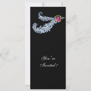 DIAMOND FEATHERS MONOGRAM, roodbruin, roze Kaart