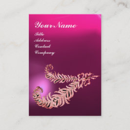 DIAMOND FEATHERS MONOGRAM , Roze Fuchsia Paars Visitekaartje