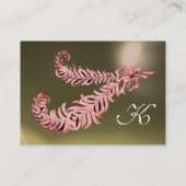 DIAMOND FEATHERS MONOGRAM Roze Grijze Agaat Visitekaartje (Achterkant)